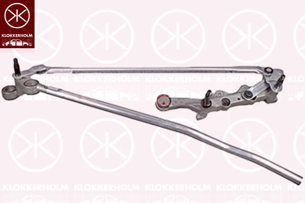 Wiper Linkage, Front, Set, for left-hand drive vehicles, without electric motor, 4L1955023C (AUDI), 4L1955023D (AUDI), 4L1955023F (AUDI)