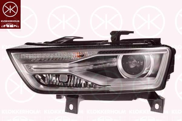 Headlight, Left, Illuminance [lx]: 17.5, Bi-Xenon, ZKW, with motor for headlamp levelling, without control unit for Xenon, D5S, H8, PWY24W, LED, 8U0 941 043 C (AUDI), 8U0 941 043C (AUDI), 8U0941043C (AUDI)