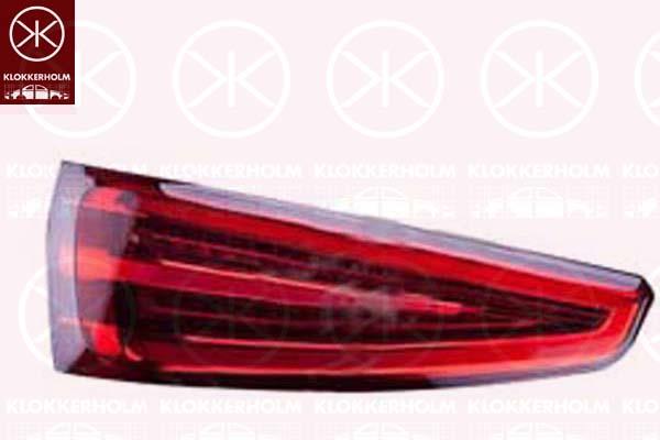 Tail Light Assembly, Left, LED, with bulb holder, Olsa, 8U0 945 093A (AUDI), 8U0 945 093H (AUDI)