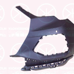 Bumper, w/primer, Left Front, with hole(s) for parking distance control, Number of bores: 2, 83A807107AGRU (AUDI)