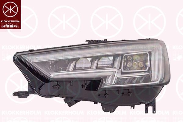 Headlight, Right, LED, for vehicles with adaptive front lighting, with daytime running light (LED), AL, 8W0 941 784 (AUDI), 8W0941784 (AUDI)