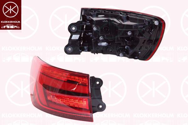 Tail Light Assembly, Left, Outer section, LED, with bulb holder, AL, 8W9945091 (AUDI)