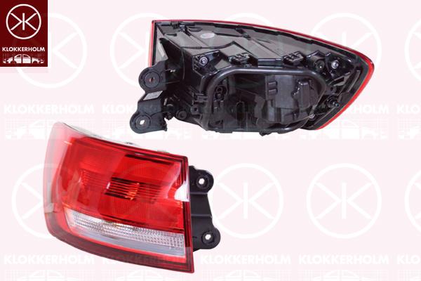 Tail Light Assembly, Right, Outer section, with bulb holder, AL, 8W9945070 (AUDI)