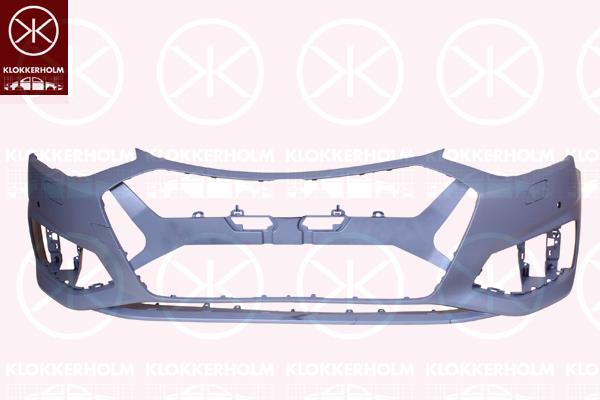 Bumper, Front, with hole(s) for parking distance control, with hole(s) for washer nozzle, Number of bores: 2, w/primer, 8W0807065BCGRU (AUDI)