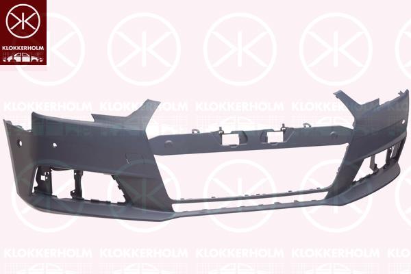 Bumper, Front, with hole(s) for parking assistant system, Number of bores: 4, w/primer, 8W0 807 065B GRU (AUDI)