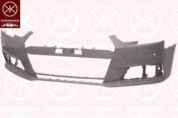 Bumper, Front, with hole(s) for washer nozzle, with hole(s) for parking distance control, Number of bores: 2, w/primer, 8W0 807 065D GRU (AUDI)