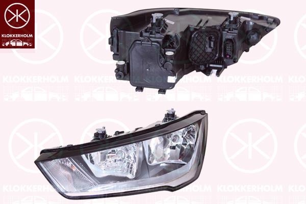 Headlight, Left, H7, H15, ZKW, with motor for headlamp levelling, 8XA 941 003 (AUDI), 8XA941003 (AUDI)