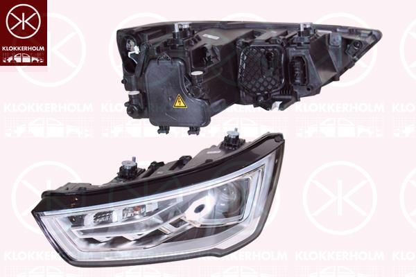 Headlight, Right, Bi-Xenon, ZKW, with motor for headlamp levelling, without control unit for Xenon, D3S (Gas Discharge Lamp), PWY24W, 8XA 941 044 (AUDI), 8XA941044 (AUDI)