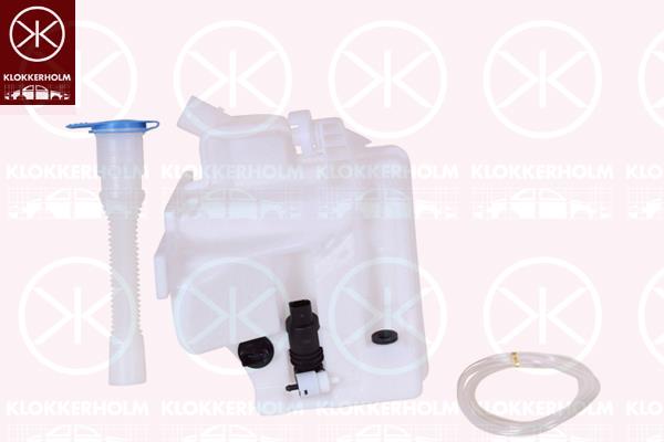 Washer Fluid Reservoir, window cleaning, for vehicles with headlamp cleaning system, with pump, 6R0 955 453 G (VW), 6R0 955 453 G (SEAT), 6R0 955 453 G (AUDI), 6R0955453G (SKODA)