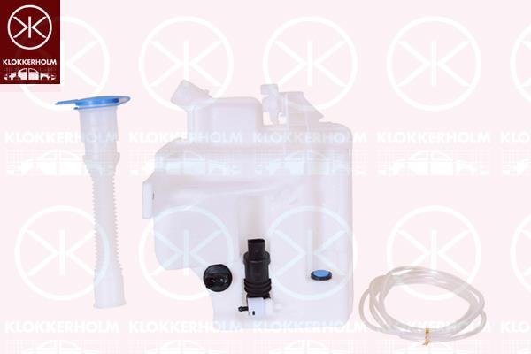 Washer Fluid Reservoir, window cleaning, for vehicles without headlamp cleaning system, with pump, 6R0 955 453 E (VW), 6R0 955 453 E (SEAT), 6R0 955 453 E (AUDI), 6R0955453E (SKODA)