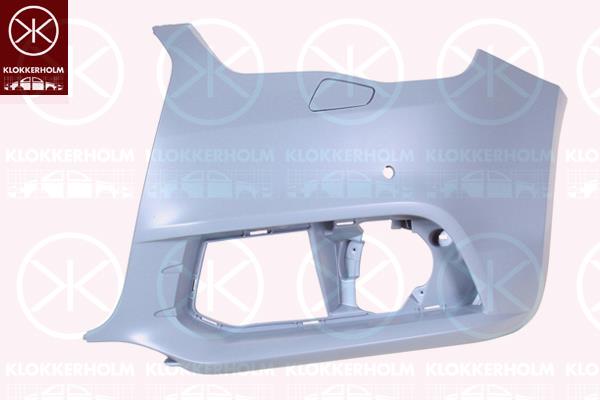 Bumper, Left Front, with hole(s) for washer nozzle, with hole(s) for parking distance control, w/primer, 8X0 807 065C GRU (AUDI), 8X0807065CGRU (AUDI)