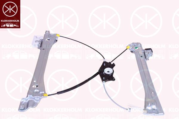 Window Regulator, 2-dr, without electric motor, Electric, Left Front, 8W6 837 461D (AUDI)