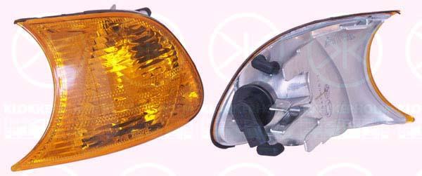 Direction Indicator, with bulb holder, yellow, Left Front, 63 12 6 904 299 (BMW), 63 31 6 904 299 (BMW)