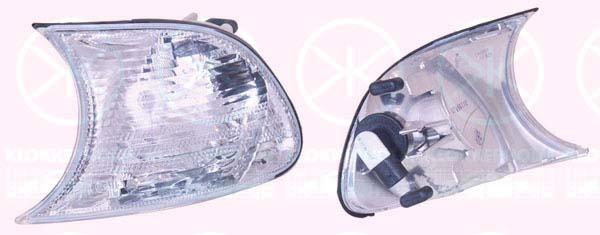 Direction Indicator, with bulb holder, white, Left Front, 63 12 6 904 307 (BMW)