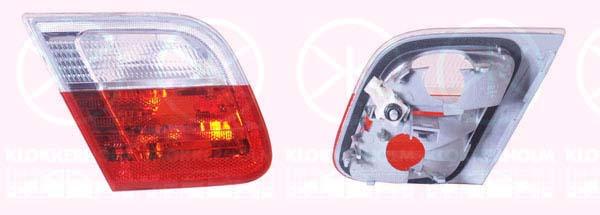 Tail Light Assembly, without bulb holder, white/red, Left, Inner Section, 63 21 8 364 727 (BMW), 63 32 8 364 727 (BMW)