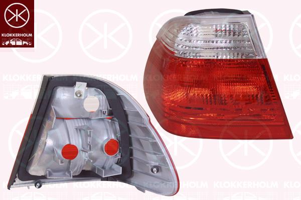 Tail Light Assembly, without bulb holder, Left, Outer section, Indicator Colour: white, 63 21 8 383 821 (BMW), 63 32 8 383 821 (BMW)