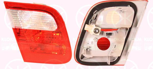 Tail Light Assembly, without bulb holder, white/red, Left, Inner Section, 63 21 8 364 923 (BMW), 63 32 8 364 923 (BMW)