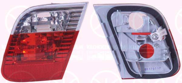 Tail Light Assembly, without bulb holder, white/red, Right, Inner Section, 63 21 6 910 538 (BMW)