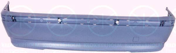 Bumper, w/primer, Rear, with holes/bracket for broad trim strips, 51 12 7 030 591 (BMW)