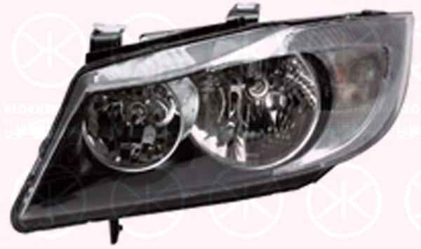 Headlight, H7/H7, with motor for headlamp levelling, Valeo, Right, Illuminance [lx]: 20, 63 11 6 942 722 (BMW)