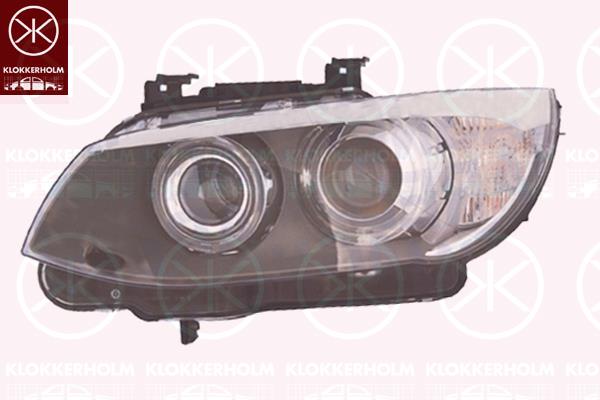 Headlight, Left, Illuminance [lx]: 25, Bi-Xenon, with motor for headlamp levelling, without control unit for Xenon, with daytime running light, without cornering light, D1S/H3, H8, AL, 63 11 7 273 199 (BMW)