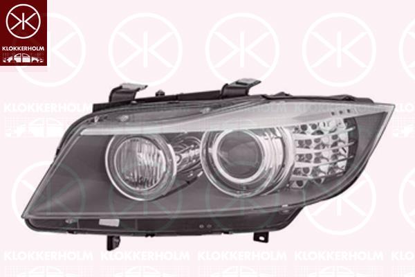 Headlight, Right, Illuminance [lx]: 20, Bi-Xenon, with cornering light, with daytime running light, without control unit for Xenon, with motor for headlamp levelling, D1S/H3, H8, ZKW, 63117202590 (BMW), 63117240264 (BMW), 7240264 (BMW)