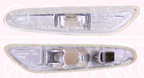 Direction Indicator, Crystal clear, without bulb holder, lateral installation, 63 13 6 932 997 (BMW), 63 13 7 253 325 (BMW)