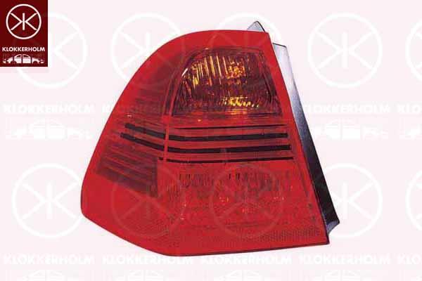 Tail Light Assembly, Left, Indicator Colour: yellow, Outer section, with bulb holder, 63 21 7 160 061 (BMW)