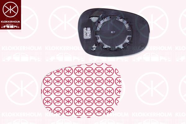 Mirror Glass, exterior mirror, Right, Blue-tinted, Heatable, Aspherical, Number of pins: 2, 51167158902 (BMW)