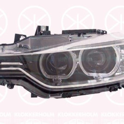 Headlight, D1S (gas discharge tube), Left, Bi-Xenon, for vehicles with dynamic bending light, with daytime running light (LED), with motor for headlamp levelling, without control unit for Xenon, ZKW, 63 11 7 338 701 (BMW)