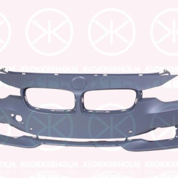 Bumper, Trim Level: BASIS, Front, with hole(s) for washer nozzle, with hole(s) for parking assistant system, Number of bores: 6, w/primer, 51 11 7 293 024 (BMW)