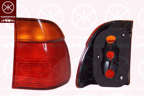 Tail Light Assembly, without bulb holder, Right, Indicator Colour: yellow, 63 21 8 371 328 (BMW)