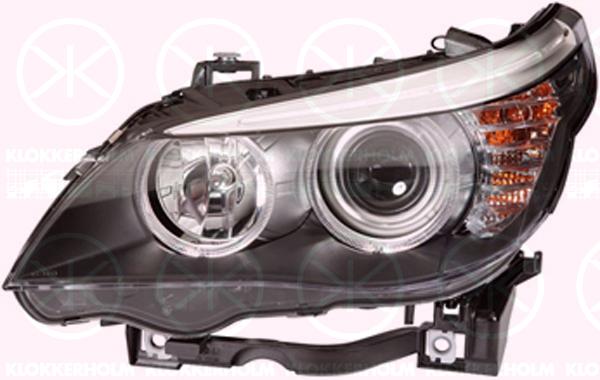 Headlight, Illuminance [lx]: 20, Left, H7/H7, with motor for headlamp levelling, Hella, 63 12 7 177 727 (BMW)