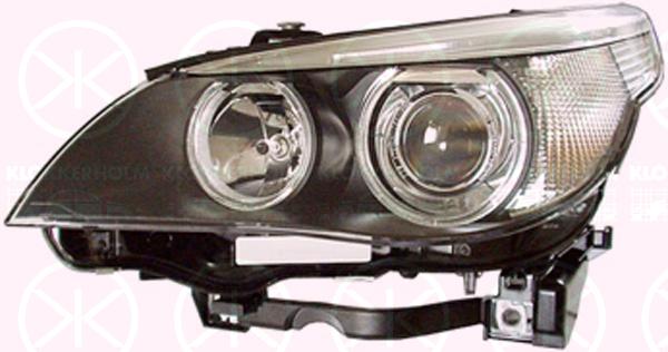 Headlight, Left, Bi-Xenon, with dynamic bending light, without control unit for Xenon, with motor for headlamp levelling, D1S/H7, with side marker light (LED), Hella, 63 12 7 160 149 (BMW)