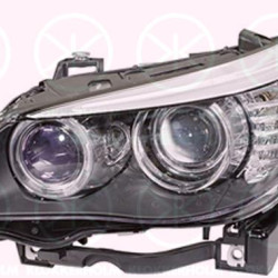 Headlight, Illuminance [lx]: 25, Left, Bi-Xenon, without control unit for Xenon, with motor for headlamp levelling, D1S (gas discharge tube), H8, Hella, 63 12 7 177 751 (BMW)