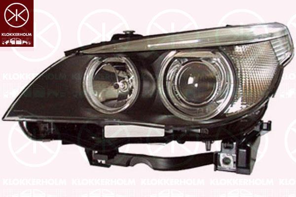 Headlight, Right, Bi-Xenon, without control unit for Xenon, with motor for headlamp levelling, D2S/H7, with side marker light (LED), Hella, 63 11 6 933 176 (BMW), 63 12 7 165 568 (BMW)