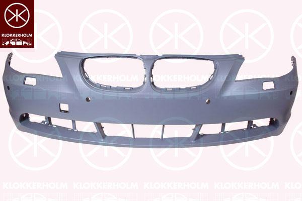 Bumper, w/primer, Front, with hole(s) for parking distance control, with hole(s) for washer nozzle, 51 11 7 111 740 (BMW)