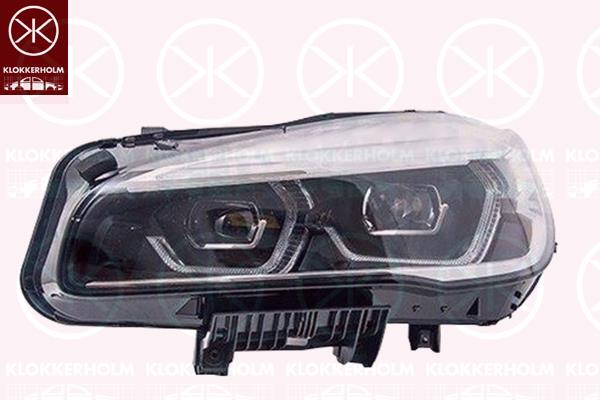 Headlight, Right, LED, without LED control unit for indicators, without LED control unit for daytime running-/position ligh, AL, 63115A32DF8 (BMW), 63118739854 (BMW), 8739854 (BMW)