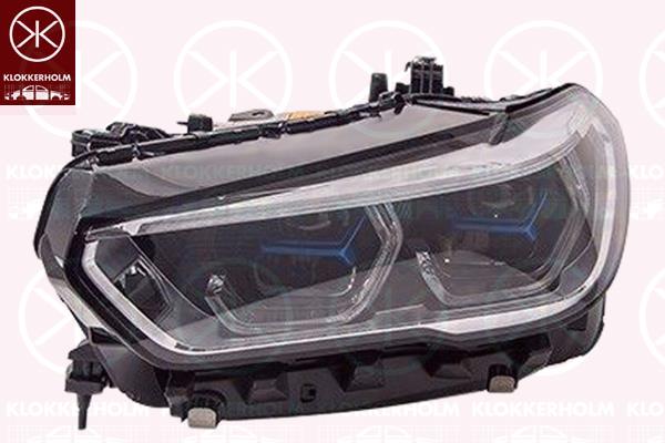 Headlight, for vehicles with adaptive front lighting, Right, Lamp Type: Laser, LED, without LED control unit for low beam/high beam, with motor for headlamp levelling, AL, 63117933340 (BMW), 63119850426 (BMW), 9481790 (BMW)