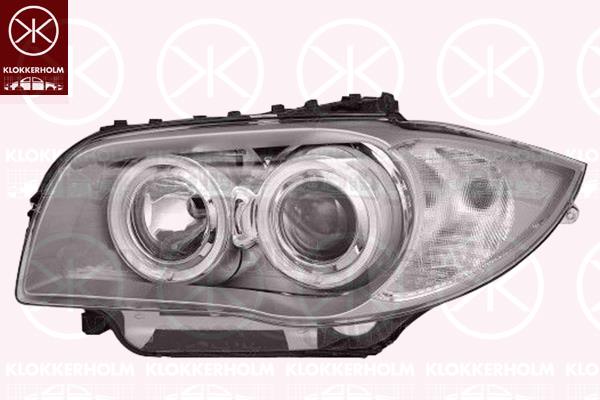 Headlight, Left, Bi-Xenon, D1S/H7, without control unit for Xenon, with motor for headlamp levelling, Valeo, 63117180839 (BMW), 7180839 (BMW)