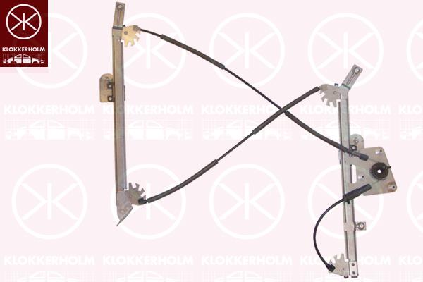 Window Regulator, 2-dr, without electric motor, Electric, Left Front, 51 33 7 165 595 (BMW)