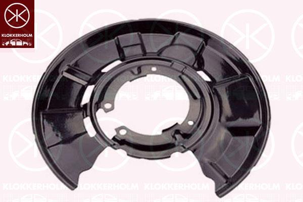 Splash Guard, brake disc, Rear Axle Left, for brake disc diameter [mm]: 300, Diameter 1/Diameter 2 [mm]: 330/105, Zinc-coated, 34 21 6 762 857 (BMW), 34 21 6 792 239 (BMW)