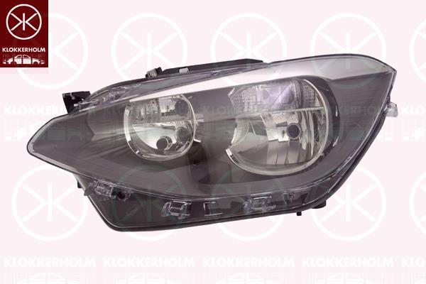 Headlight, with daytime running light, H7/H7, with motor for headlamp levelling, Left, Illuminance [lx]: 12.5, Housing Colour: black, 63 11 7 229 671 (BMW)