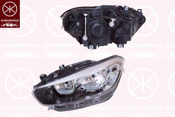 Headlight, Right, H7/H7, with daytime running light (LED), with motor for headlamp levelling, 63117358392 (BMW)