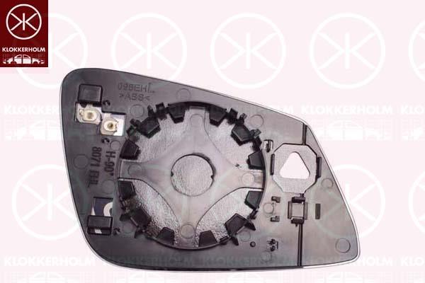 Mirror Glass, exterior mirror, Left, Number of pins: 2, without automatic dimming, Heatable, Aspherical, 51167482759 (BMW)