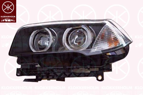 Headlight, Left, Illuminance [lx]: 25, Bi-Xenon, with dynamic bending light, Indicator Colour: Crystal clear, with motor for headlamp levelling, without control unit for Xenon, D1S/H7, AL, 63 12 3 448 955 (BMW), 63 12 3 456 039 (BMW)