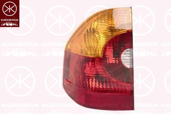 Tail Light Assembly, Right, Outer section, Indicator Colour: yellow, without bulb holder, ULO, 63216990170 (BMW), 63 21 6 990 168 (BMW), 63216990168 (BMW)