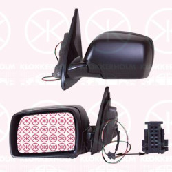 Exterior Mirror, Left, for electric mirror adjustment, Number of pins: 5, Heatable, Blue-tinted, Aspherical, 51167039597 (BMW), 51167039889 (BMW), 51168256321 (BMW)