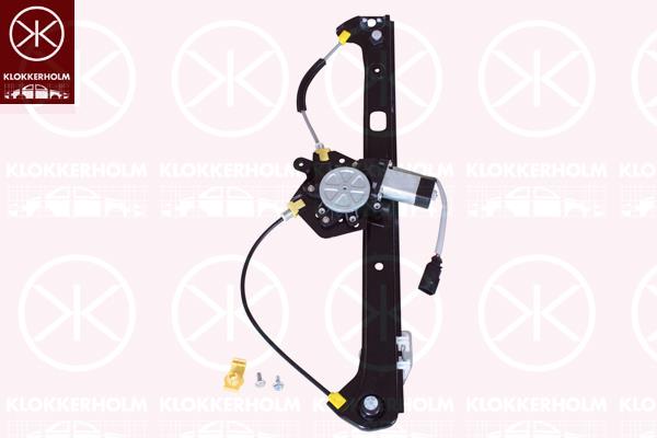 Window Regulator, OE-type, with electric motor, Electric, Left Rear, Number of pins: 2, 51 35 7 125 059 (BMW), 51 35 8 254 913 (BMW)