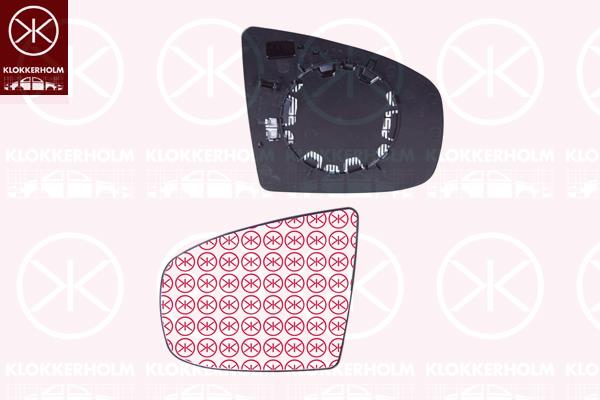 Mirror Glass, exterior mirror, Left, Number of pins: 2, Heatable, Aspherical, 51167174979 (BMW), 51167298157 (BMW), 7298157 (BMW)